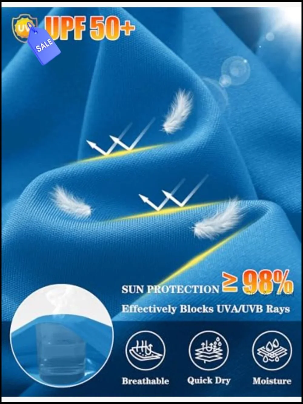 Men's UPF 50+ Rash Guard Long Sleeve Sun Protection Shirt for Hiking Fishing